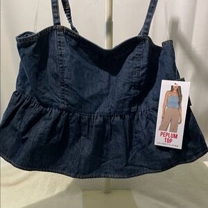 NEW Celebrity Pink Beige Peplum Top